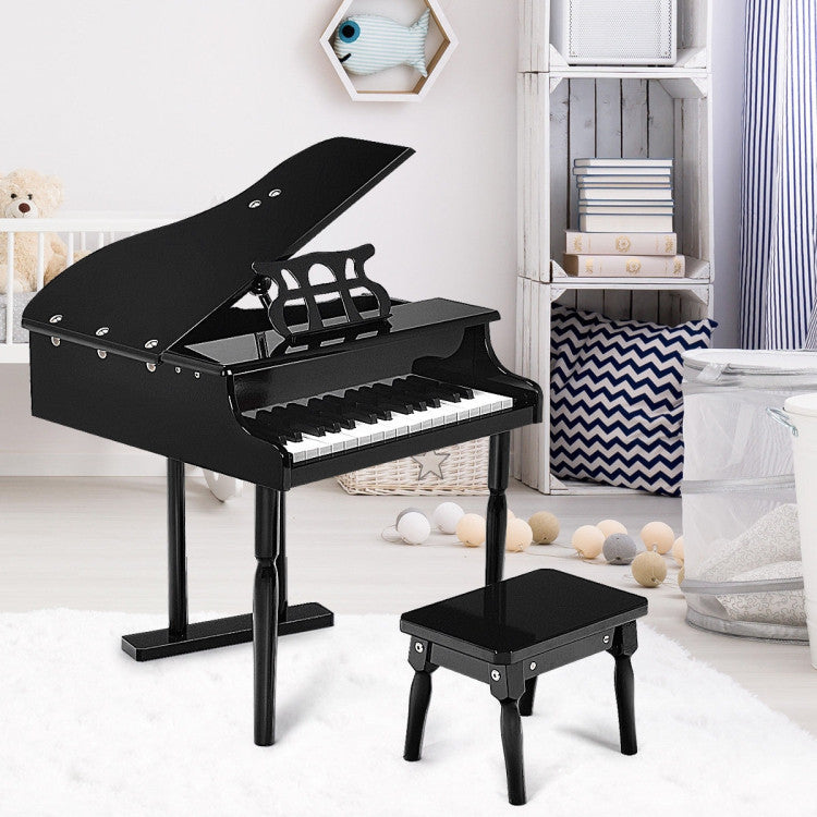 30-Key Kids Toys Piano Keyboard with Bench Piano Lid and Music Rack