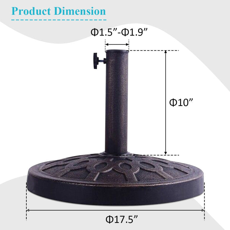 30lbs 18 Inches Heavy Duty Outdoor Patio Market Umbrella Base