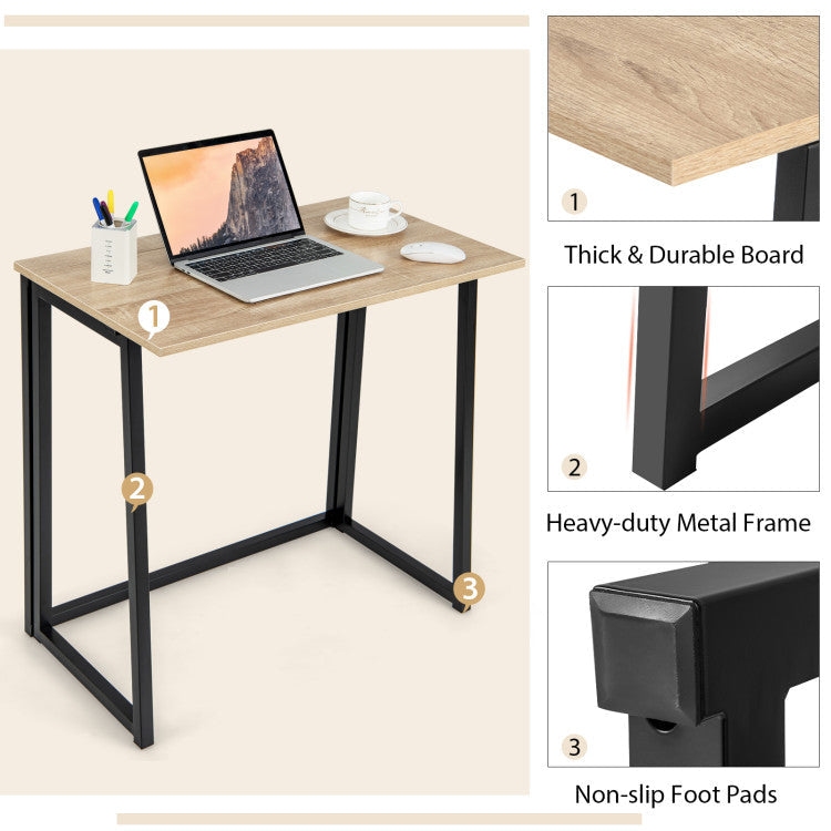 31 Inch Folding Computer Desk Writing Study Desk for Home Office