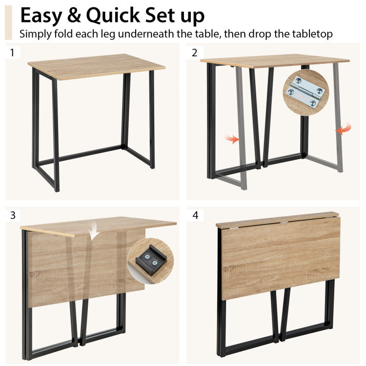 31 Inch Folding Computer Desk Writing Study Desk for Home Office