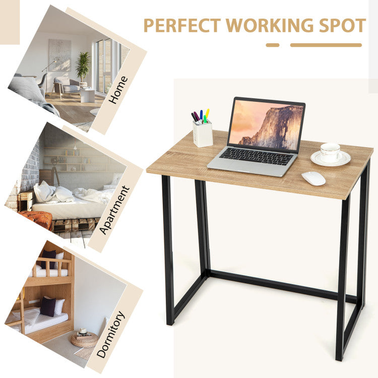 31 Inch Folding Computer Desk Writing Study Desk for Home Office