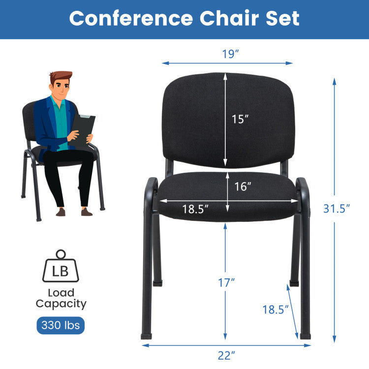 330lbs 5 Pieces Conference Office Chair Set for Guest Reception