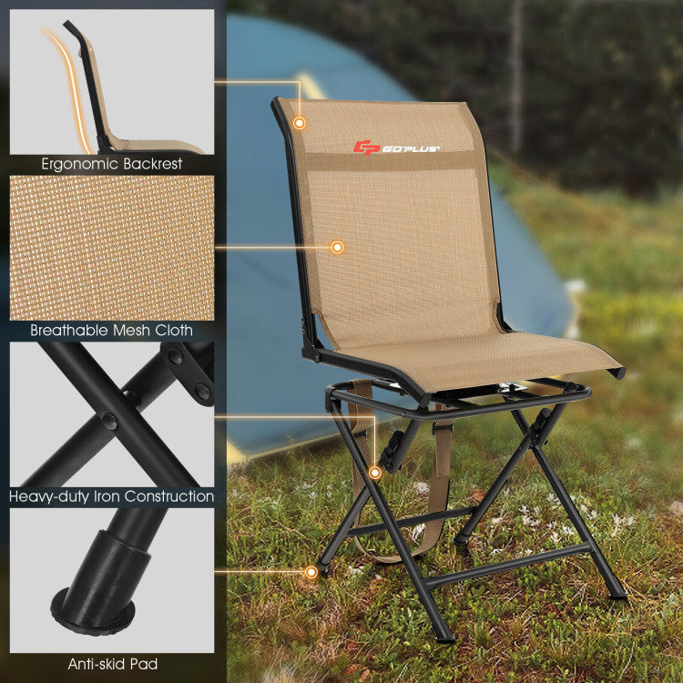 360-degree Swivel Foldable Camping Chair for All-weather Outdoor