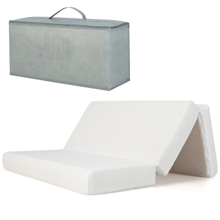 3 Inch Tri-Fold Ultra Soft Foam Baby Playard Mattress with Carry Bag