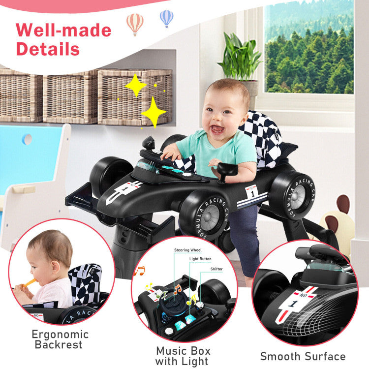 4-in-1 Folding Baby Stroller Baby Walker with Adjustable Height