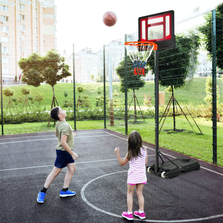 4.3-8.2 Feet Portable Basketball Hoop with Adjustable Height and Wheels