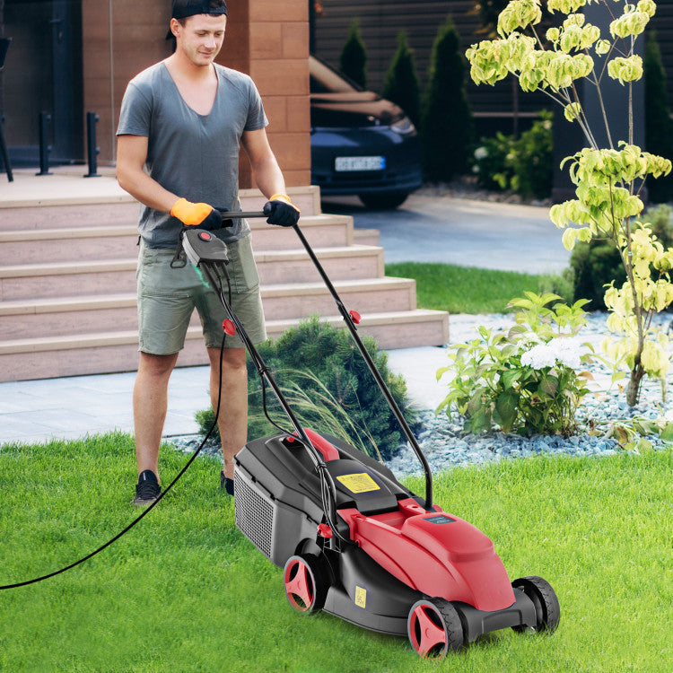 4015 Rpm Electric Corded Lawn Mower with Collection Box and 3 Adjustable Height