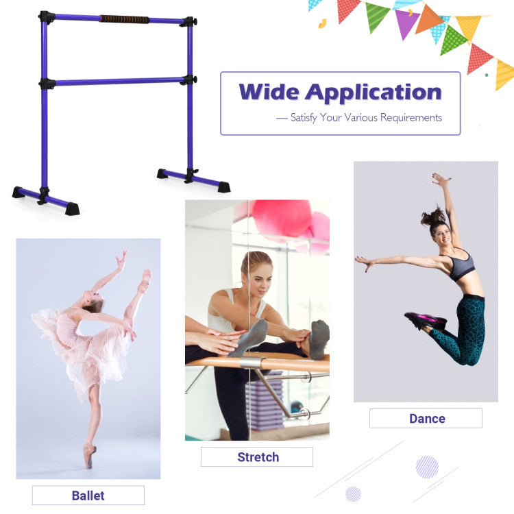 4 Feet Ballet Barre with 6-Level Adjustable Height for Home and Dance Studio