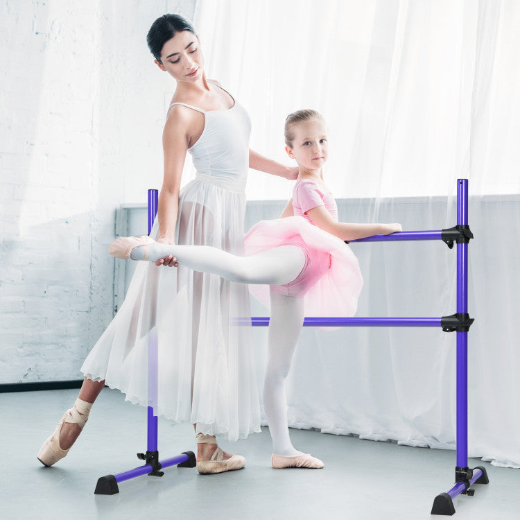 4 Feet Ballet Barre with 6-Level Adjustable Height for Home and Dance Studio