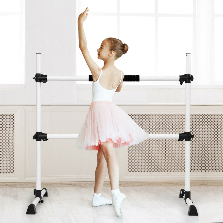 4 Feet Ballet Barre with 6-Level Adjustable Height for Home and Dance Studio