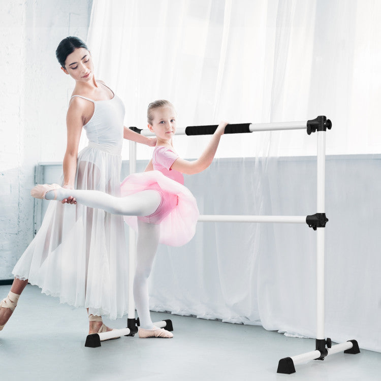 4 Feet Ballet Barre with 6-Level Adjustable Height for Home and Dance Studio