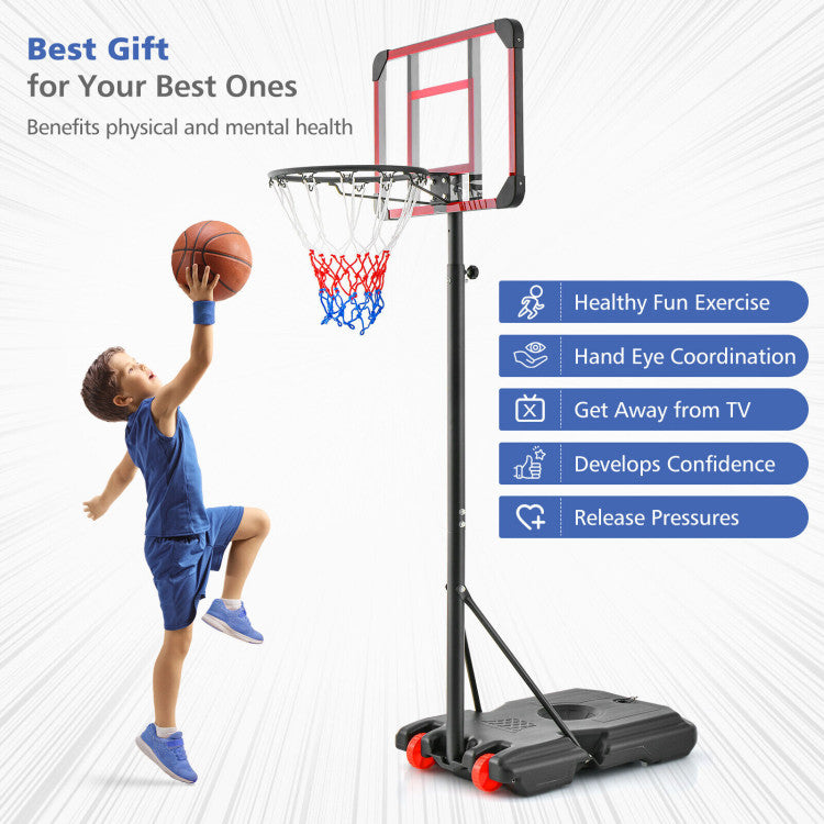 5-Level Adjustable Basketball Hoop Stand for Driveways, Gym and Backyard