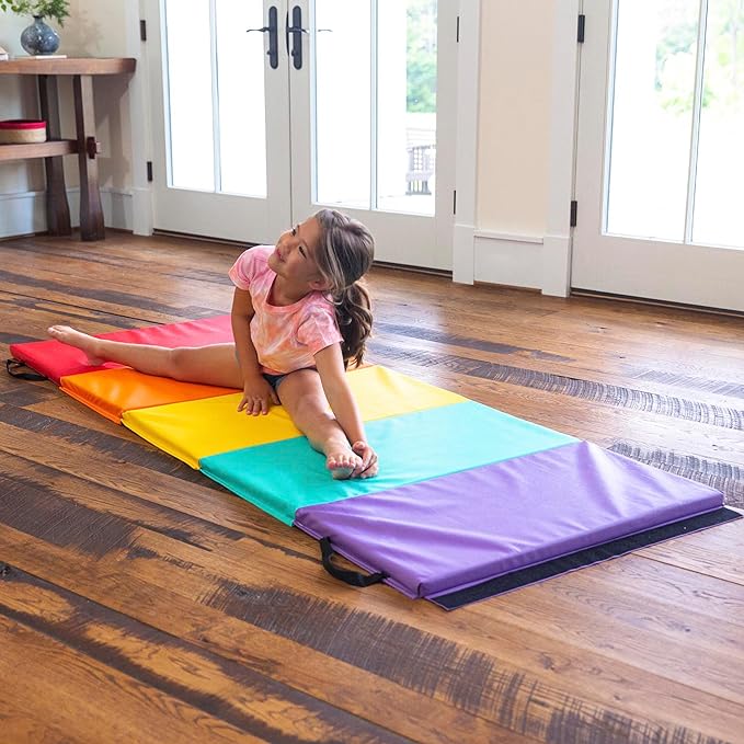 5-Panel Folding Kids Gymnastics Mat for Active Play with Carrying Handles