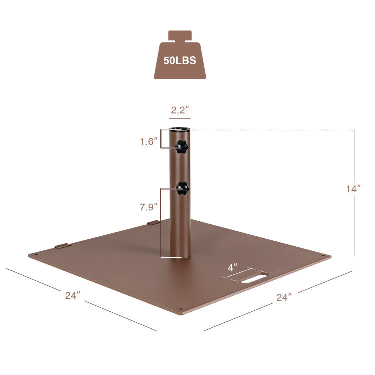 50 LBS Weighted Patio Umbrella Base with Adjustable Pole Hole