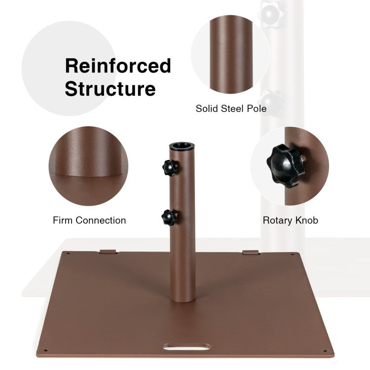 50 LBS Weighted Patio Umbrella Base with Adjustable Pole Hole