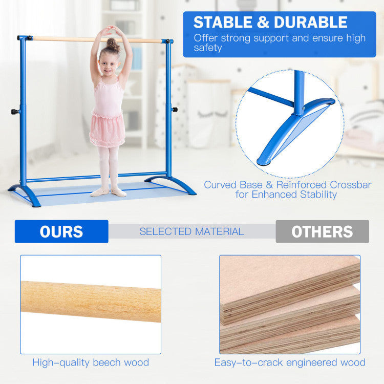 51 Inch Ballet Barre Bar with 4-position Adjustable Height for Home and Dance Room