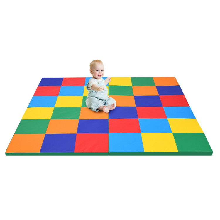 58 Inch Toddler Foam Play Mat Baby Folding Activity Floor Mat