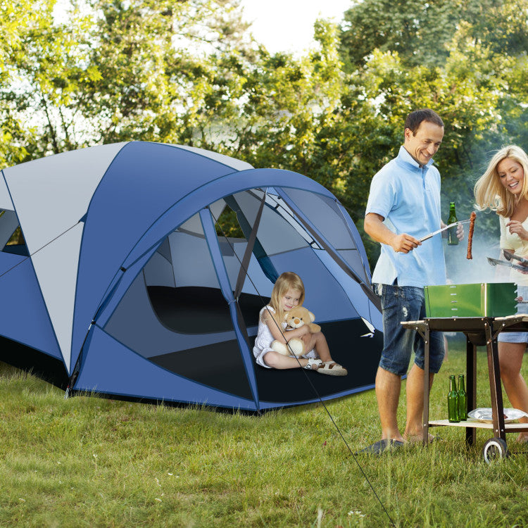6-Person Camping Dome Tent with Removable Rainfly for Outdoor Hiking and Adventure