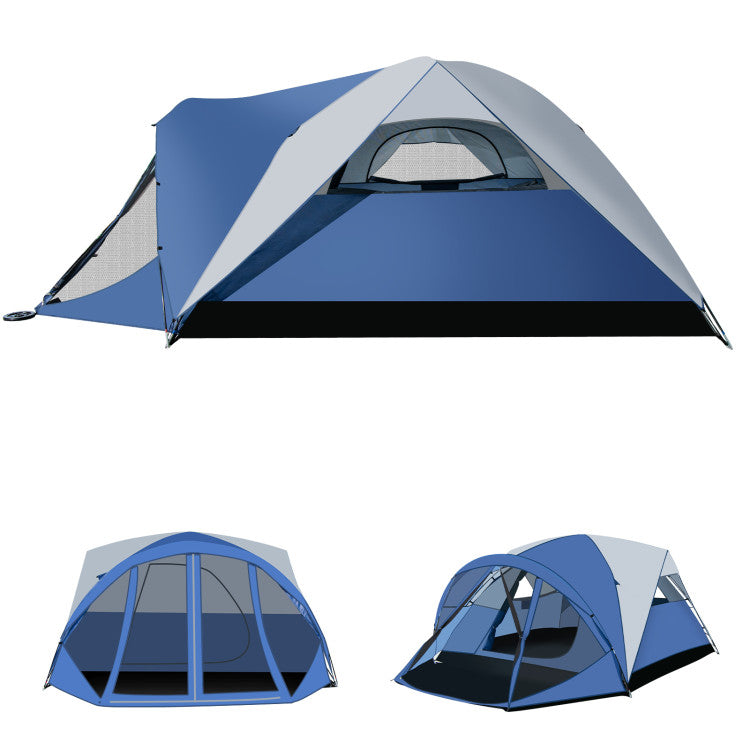 6-Person Camping Dome Tent with Removable Rainfly for Outdoor Hiking and Adventure