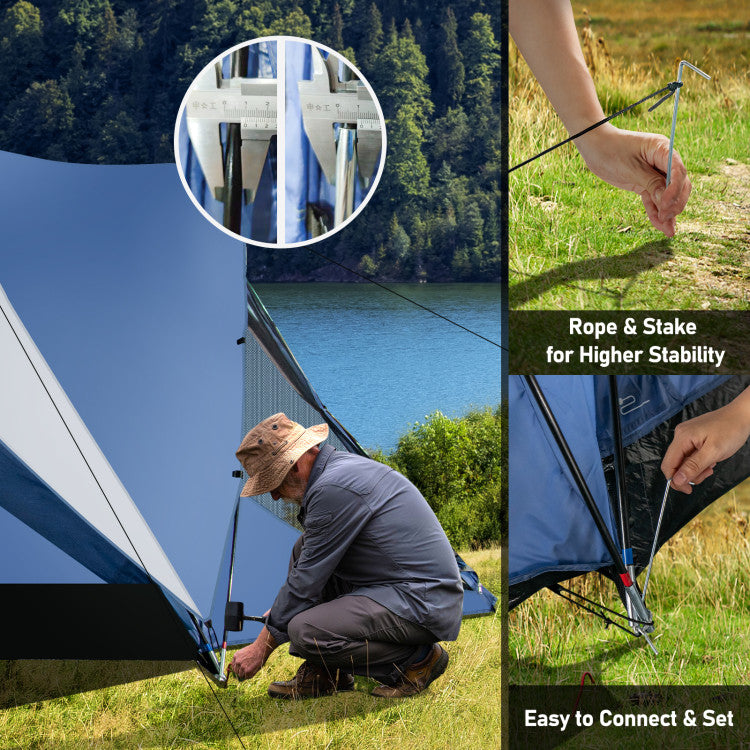 6-Person Camping Dome Tent with Removable Rainfly for Outdoor Hiking and Adventure