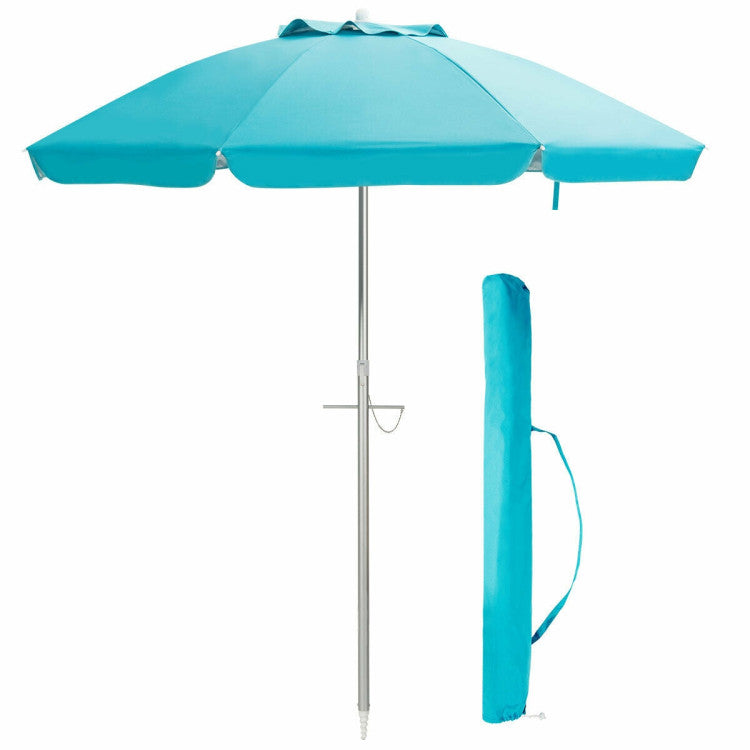 6.5 Feet Outdoor Beach Umbrella with Carry Bag without Weight Base