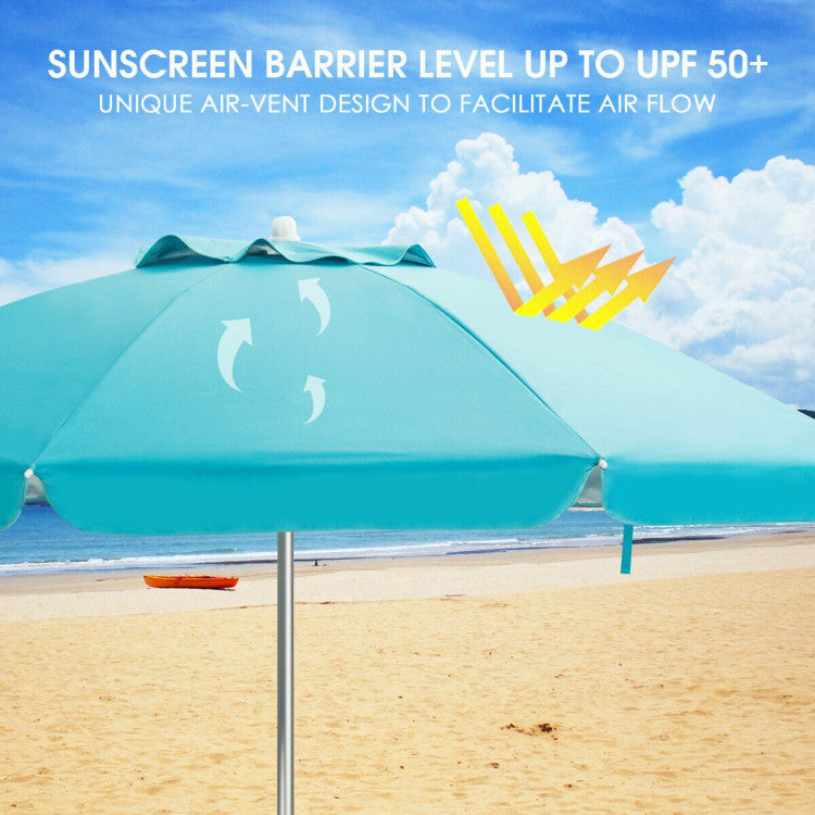 6.5 Feet Outdoor Beach Umbrella with Carry Bag without Weight Base