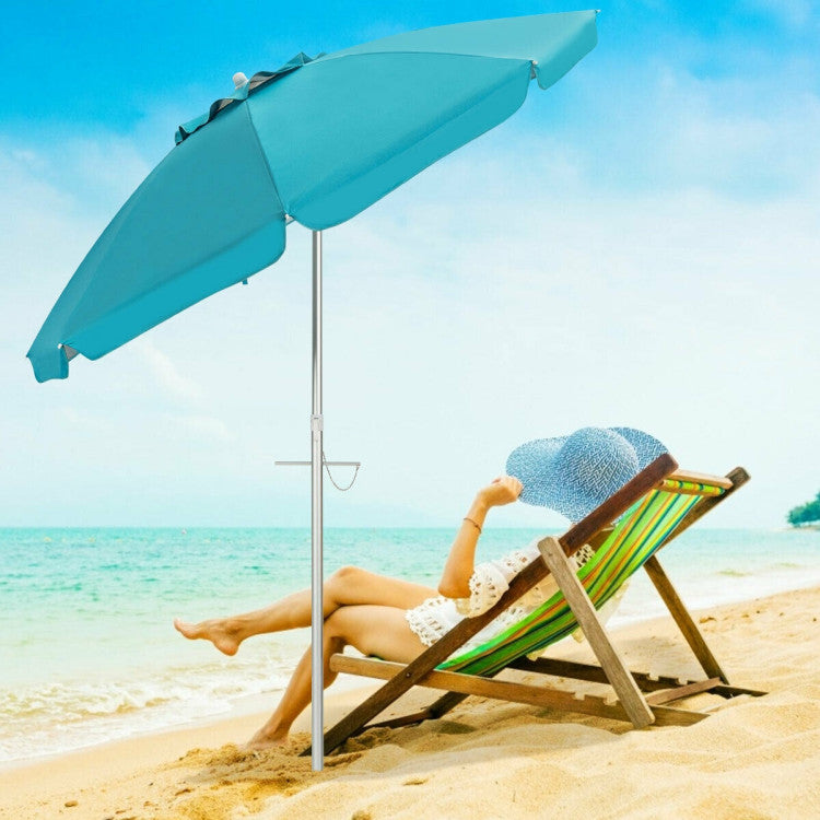 6.5 Feet Outdoor Beach Umbrella with Carry Bag without Weight Base