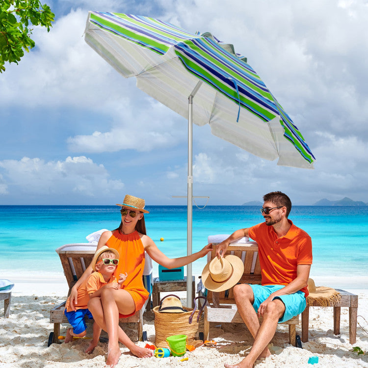 6.5 Feet Outdoor Beach Umbrella with Carry Bag without Weight Base