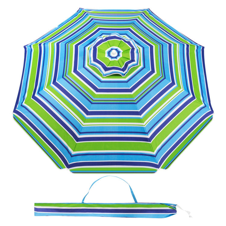 6.5 Feet Outdoor Beach Umbrella with Carry Bag without Weight Base