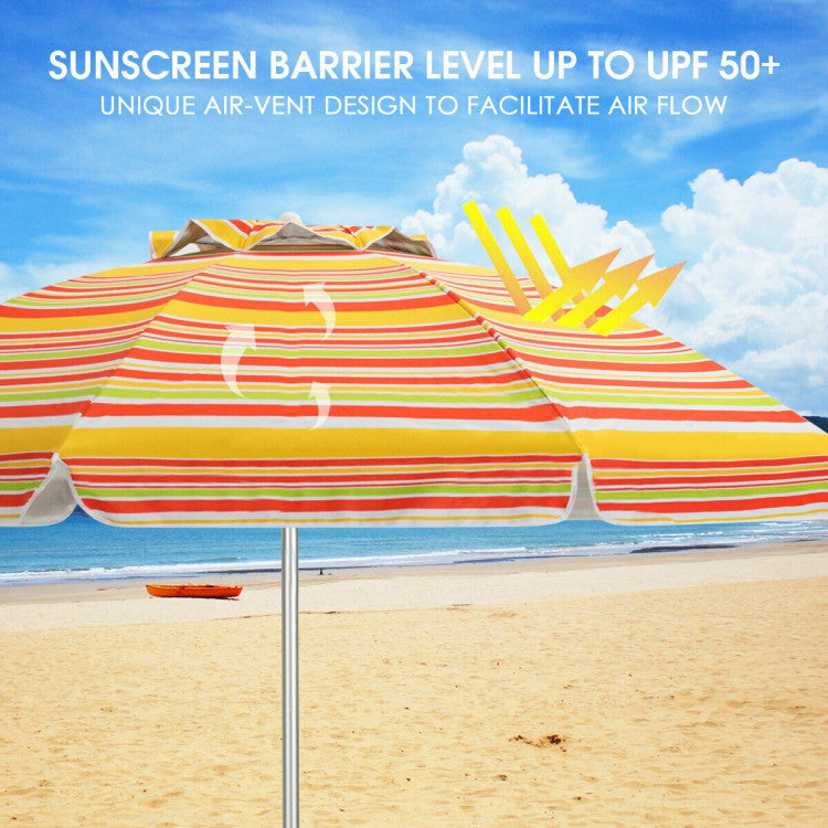 6.5 Feet Outdoor Beach Umbrella with Carry Bag without Weight Base