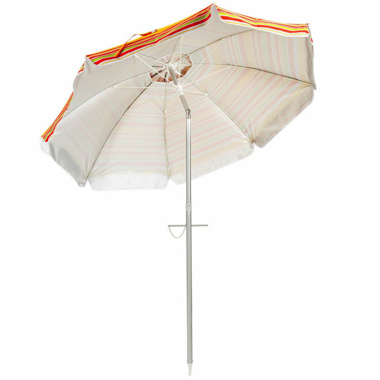 6.5 Feet Outdoor Beach Umbrella with Carry Bag without Weight Base