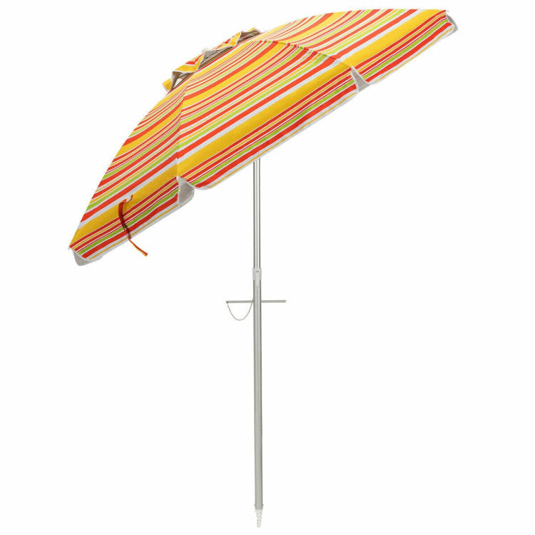 6.5 Feet Outdoor Beach Umbrella with Carry Bag without Weight Base