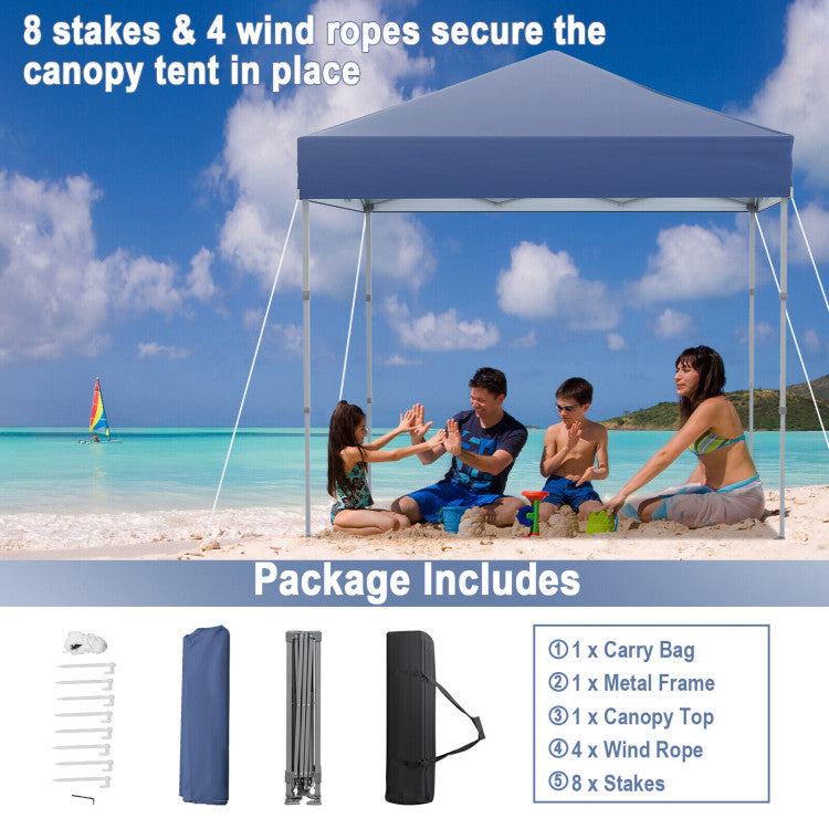 6.6 x 6.6 Feet Outdoor Pop-up Canopy Tent with UPF 50+ Sun Protection and Adjustable Heights