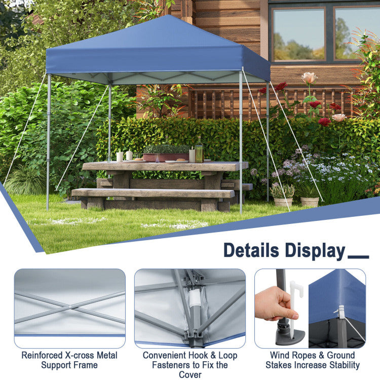 6.6 x 6.6 Feet Outdoor Pop-up Canopy Tent with UPF 50+ Sun Protection and Adjustable Heights