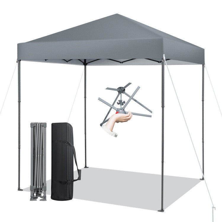 6.6 x 6.6 Feet Outdoor Pop-up Canopy Tent with UPF 50+ Sun Protection and Adjustable Heights