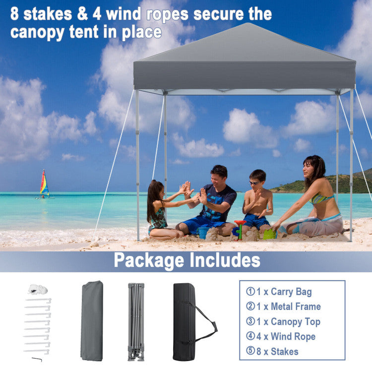 6.6 x 6.6 Feet Outdoor Pop-up Canopy Tent with UPF 50+ Sun Protection and Adjustable Heights