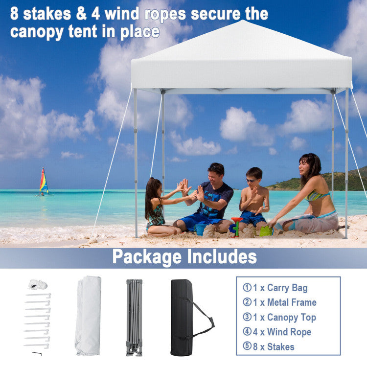 6.6 x 6.6 Feet Outdoor Pop-up Canopy Tent with UPF 50+ Sun Protection and Adjustable Heights