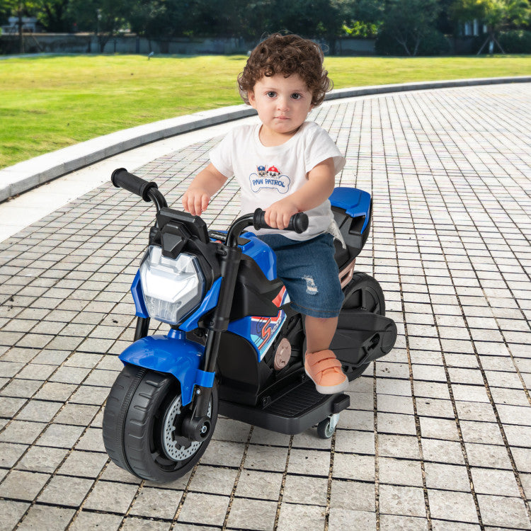 6V Battery Powered Kids Ride-on Motorcycle with Detachable Training Wheels