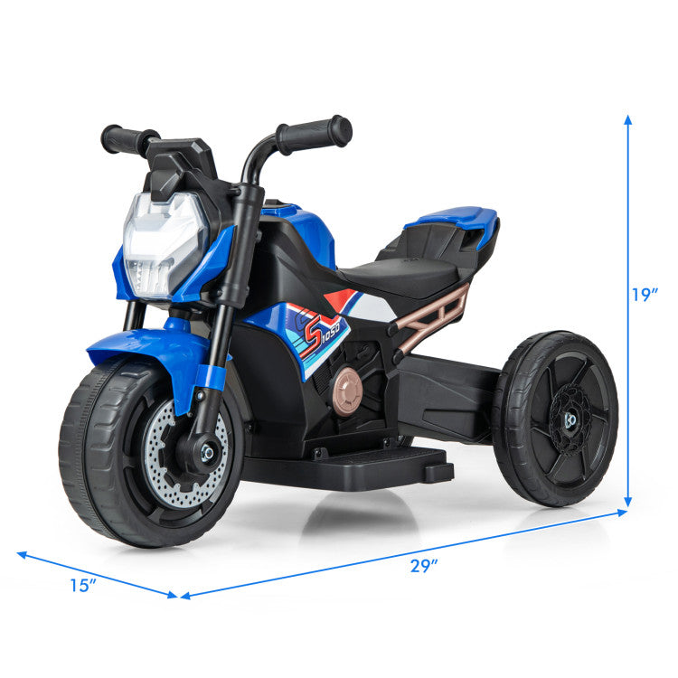 6V Battery Powered Kids Ride-on Motorcycle with Detachable Training Wheels