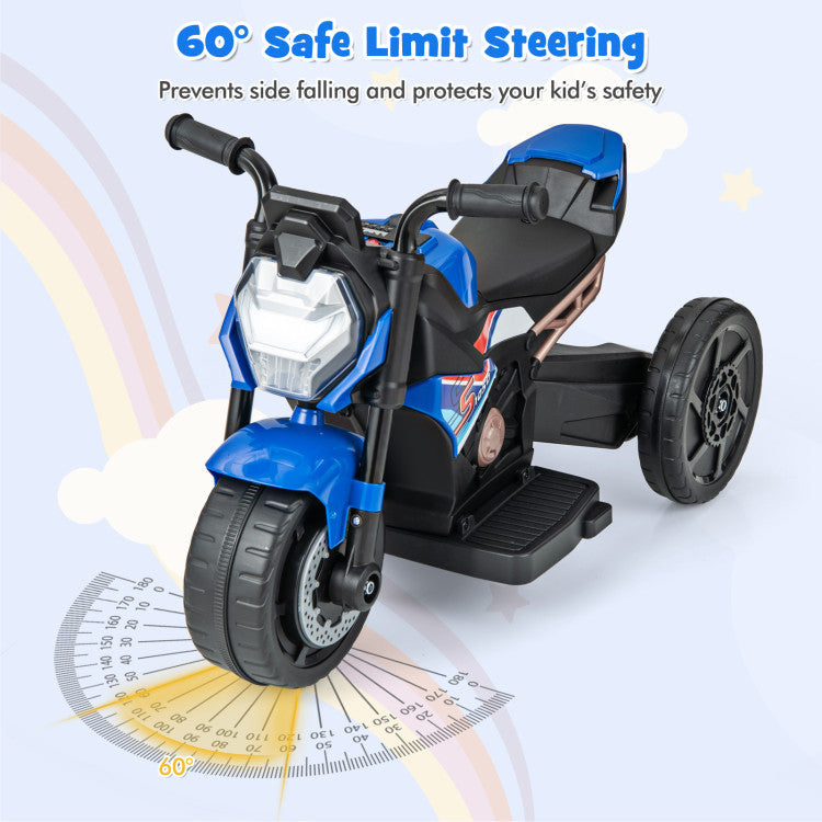 6V Battery Powered Kids Ride-on Motorcycle with Detachable Training Wheels