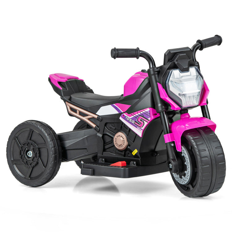 6V Battery Powered Kids Ride-on Motorcycle with Detachable Training Wheels