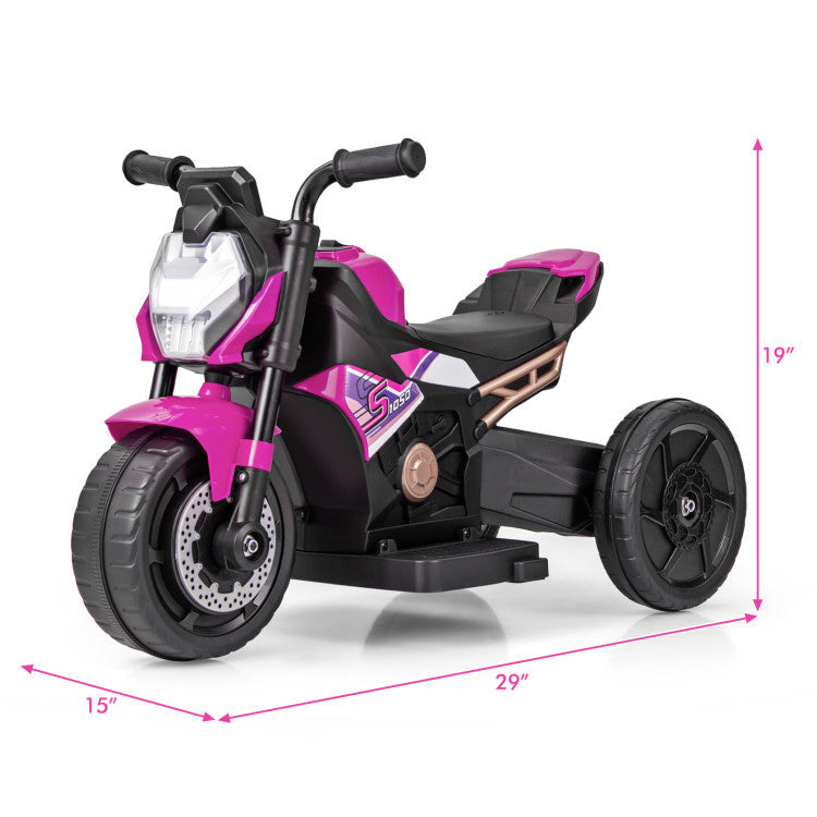 6V Battery Powered Kids Ride-on Motorcycle with Detachable Training Wheels