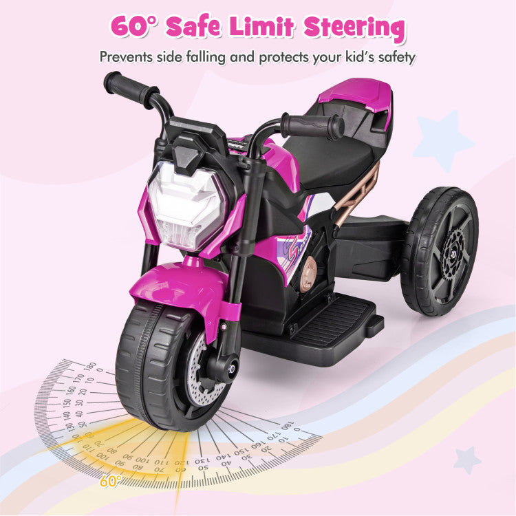 6V Battery Powered Kids Ride-on Motorcycle with Detachable Training Wheels