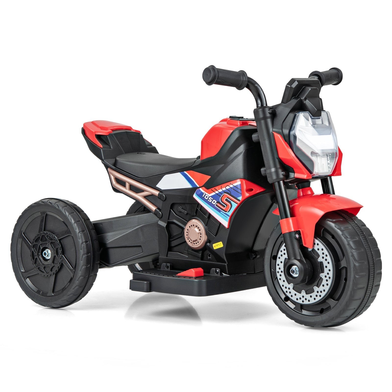 6V Battery Powered Kids Ride-on Motorcycle with Detachable Training Wheels