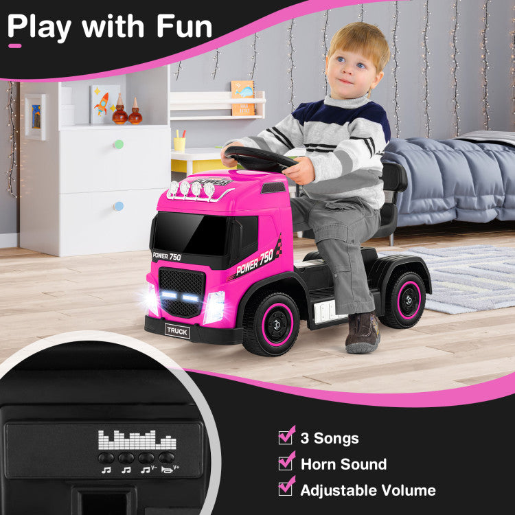 6V Kids Electric Ride-on Truck with Adjustable Height Seat