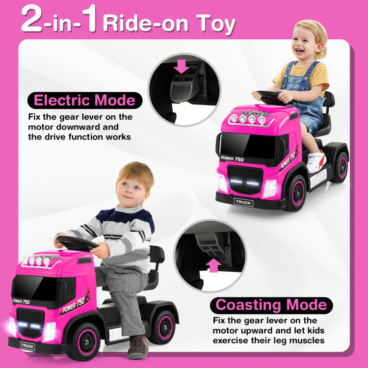 6V Kids Electric Ride-on Truck with Adjustable Height Seat