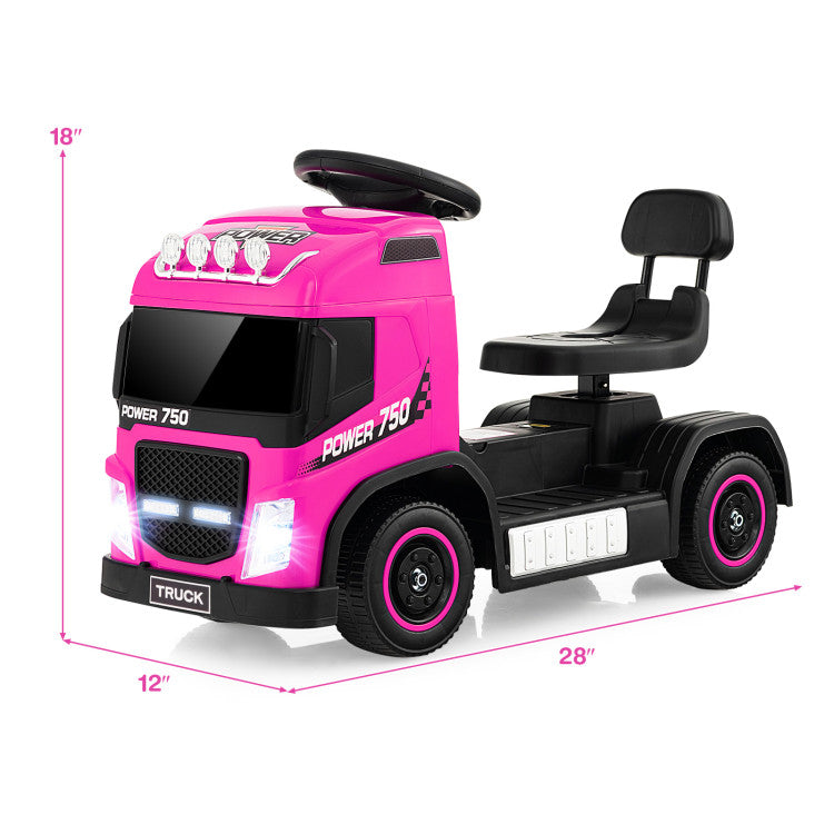 6V Kids Electric Ride-on Truck with Adjustable Height Seat