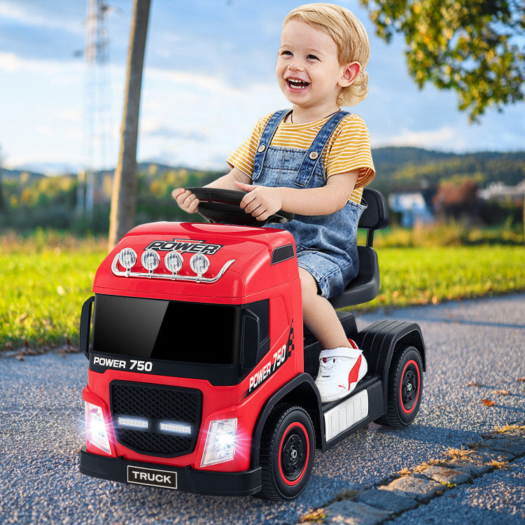 6V Kids Electric Ride-on Truck with Adjustable Height Seat