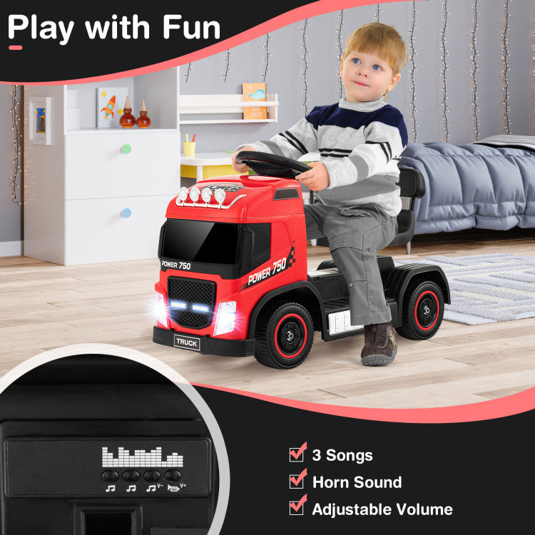 6V Kids Electric Ride-on Truck with Adjustable Height Seat