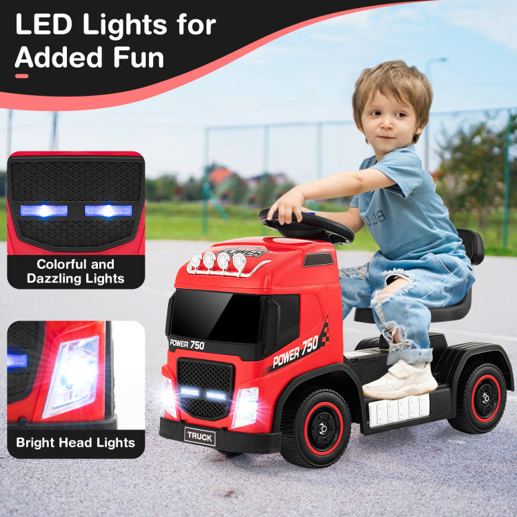 6V Kids Electric Ride-on Truck with Adjustable Height Seat